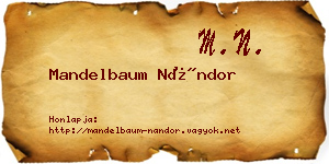 Mandelbaum Nándor névjegykártya