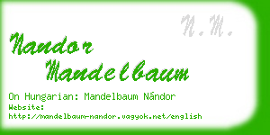 nandor mandelbaum business card