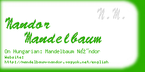 nandor mandelbaum business card
